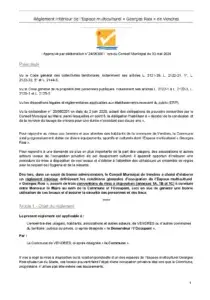 Première page de « Règlement intérieur »